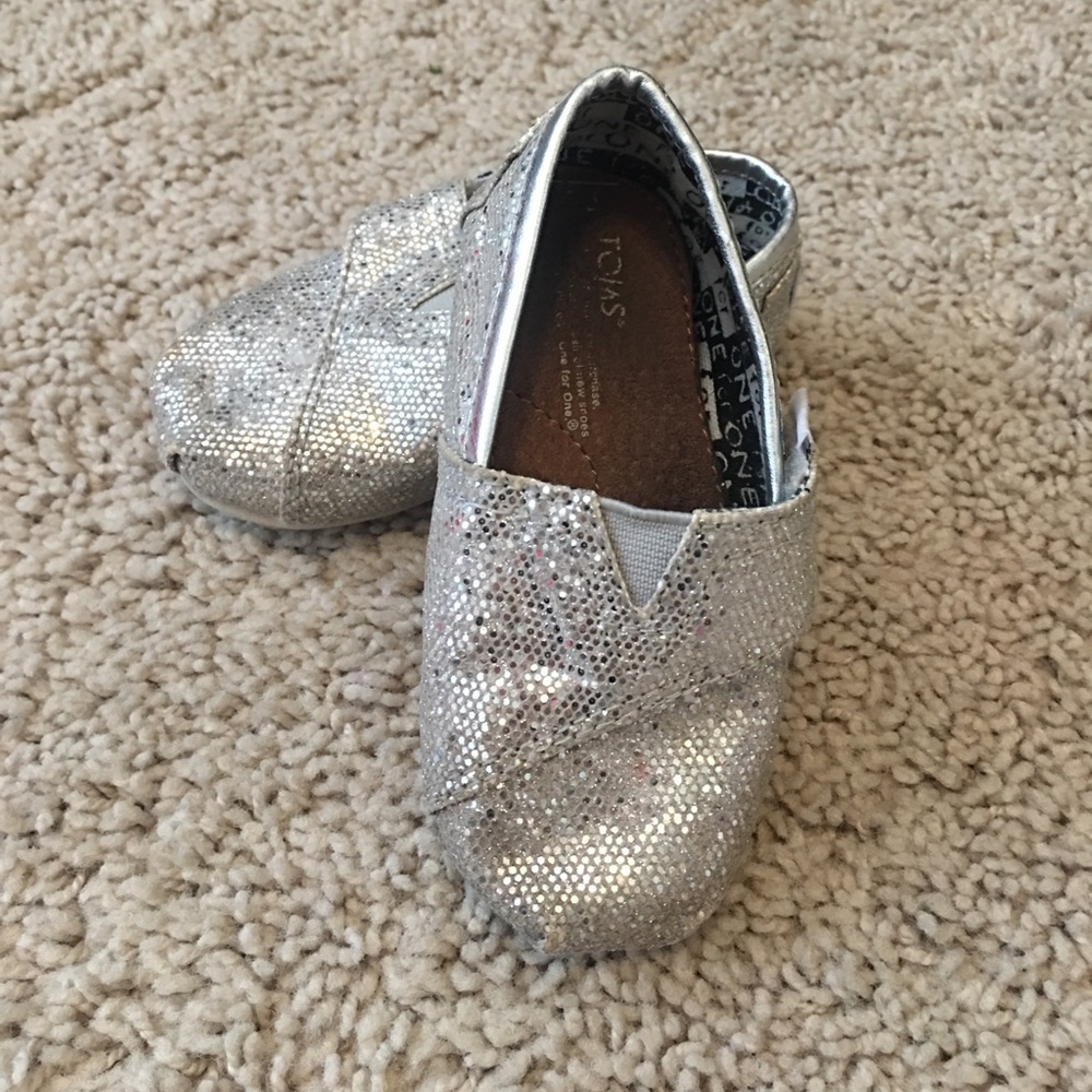 Gently worn silver glitter  Tiny Toms